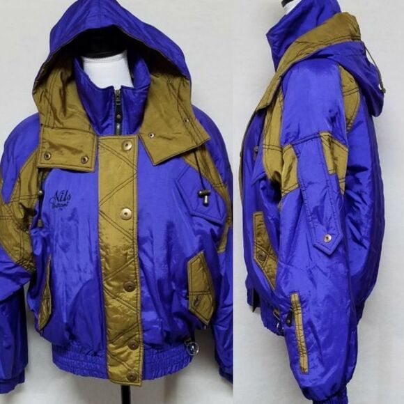 VINTAGE NILS Skiwear Hooded Ski Puffer Jacket - Picture 1 of 14